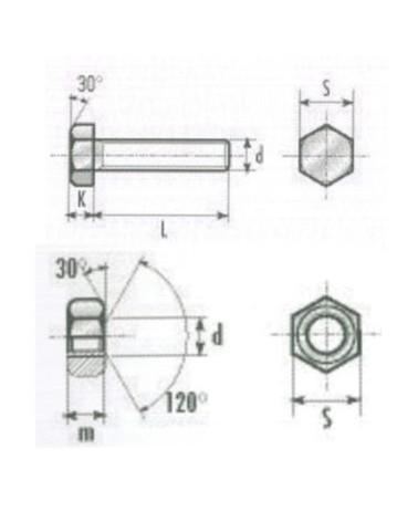 VITE INOX M8x25 x SAETTE  