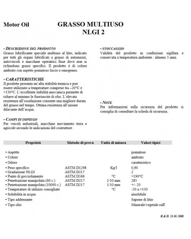 GRASSO MULTIUSO NLGI2 850G