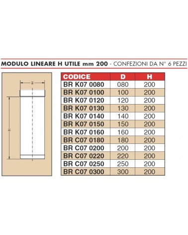 TUBO INOX MONO  250MM diametro 80 