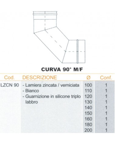 GOMITO INOX 90? BIA   diametro 130