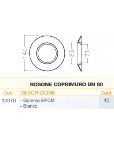 ROSONE GOMMA BIANCO   diametro 80 