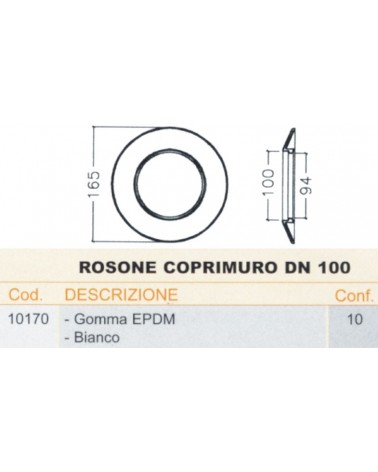 ROSONE GOMMA BIANCO   diametro 100