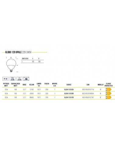 LAMP LED GLOBO E27 13.5WCA