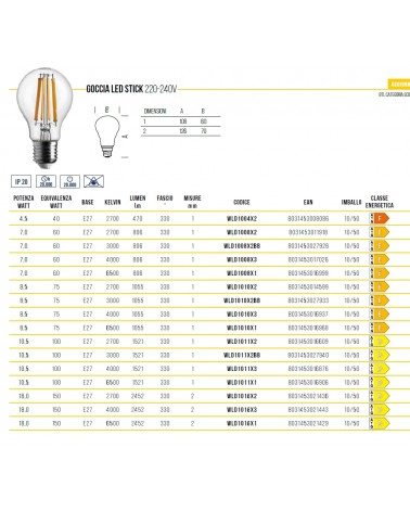 LAMP GOCCIA FIL E27 7W CA 