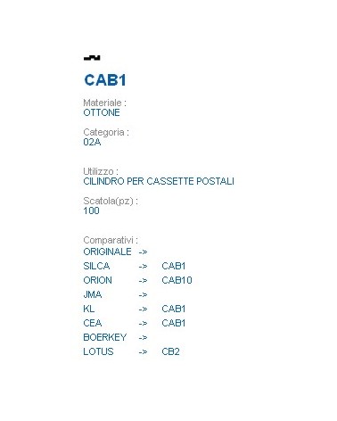 CHIAVE CAB1 | CAB1        