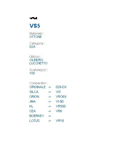 CHIAVE VS5 | VI3          