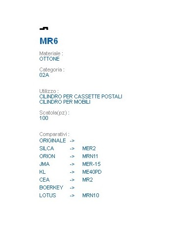 CHIAVE MR6 | MER2         