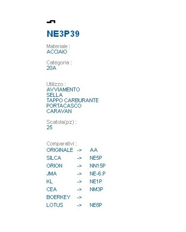 CHIAVE NE3P39 | NE5P      