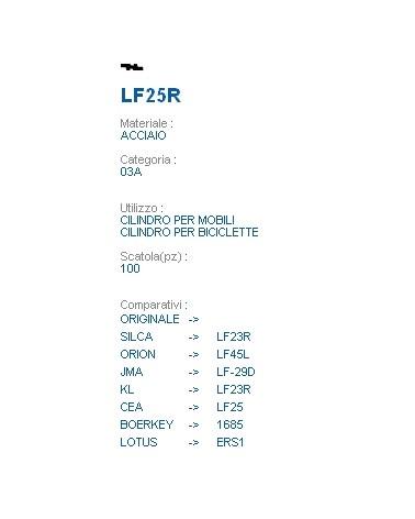 CHIAVE LF25R | LF23R      