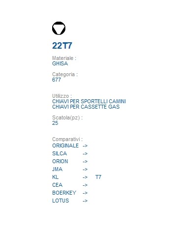 CHIAVE 22T7 | T7          