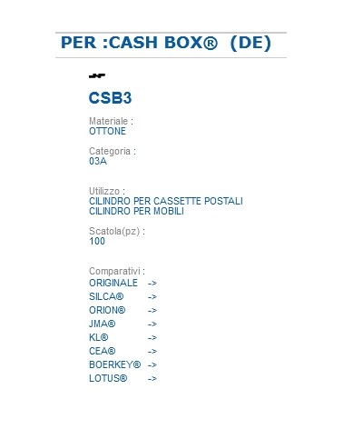 CHIAVE CSB3               