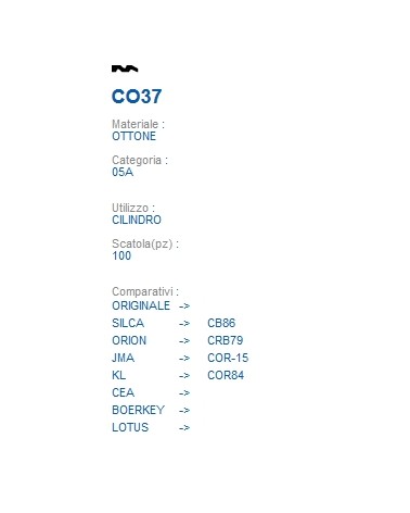 CHIAVE CO37 | CB86        