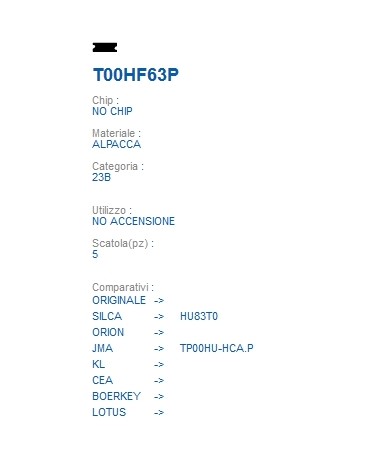 CHIAVE TRASPONDER T00HF63P