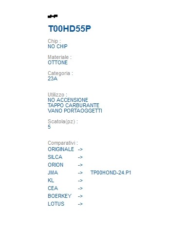 CHIAVE TRASPONDER T00HD55P