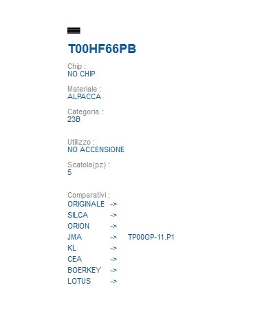 CHIAVE TRASPONDE T00HF66PB