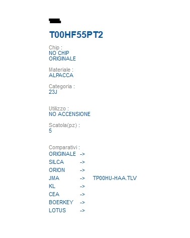 CHIAVE TRANSPON T00HF55PT2