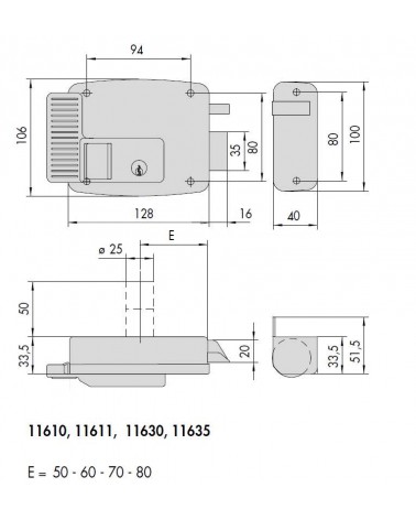 SERR.EL.x LEGNO PUL/INT DX