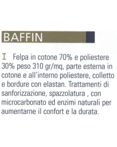 FELPA BAFFIN GR/BLU TG   M