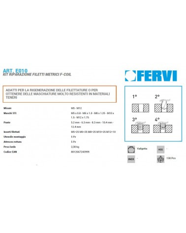 KIT RIPARAZ FIL M5-M12 INX