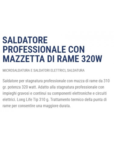 SALDATOR C/MAZZA RAME 320W