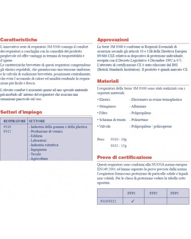 RESPIRATORE 9312+ FFP1 C/V