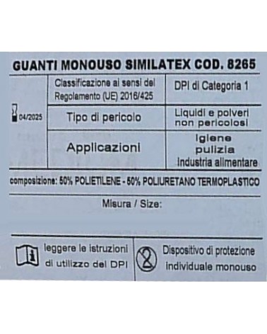 GUANTI SIMILATEX 100P TG S