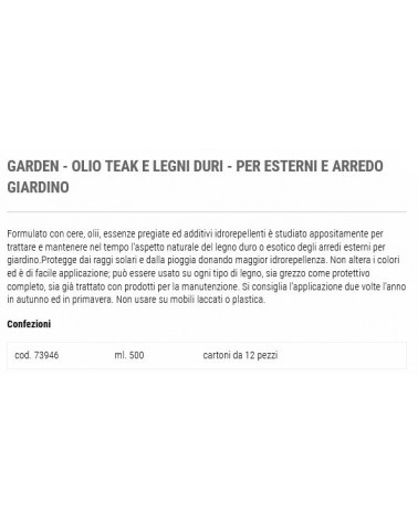 OLIO TEAK GARDEN     500ML