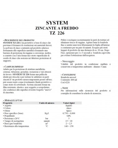 ZINCANTE A FREDDO TZ226   