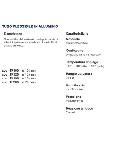 TUBO FLESS ALLUM diametro 125 10MT