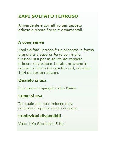 ZAPI SOLFATO FERROSO 1KG  