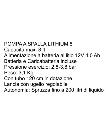 POMPA LITHIUM 8 SPAL 3.6B 