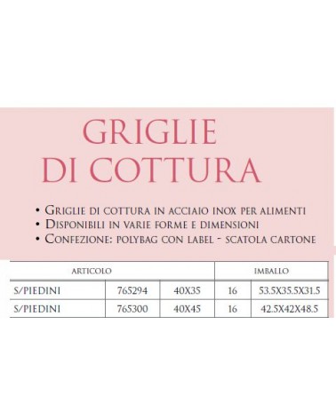 GRIGLIA INX S/PIEDIN 40x35