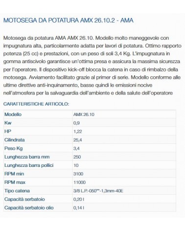 MOTOSEGA POTATUR AMX.26.10