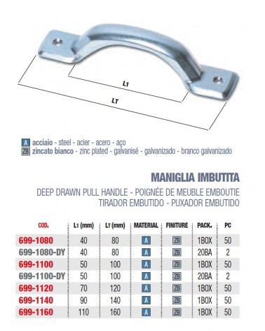 MANIGLIA IMBUT MM100 ZINCA