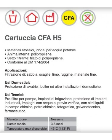 CARTUCCIA IN FILO 5" 20MJ 