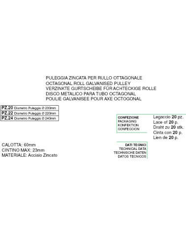 PULEG. ZINC.diametro 200 R/STELL  