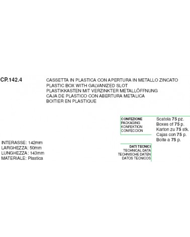 CASSET.  PLAST. 142MM  4MT