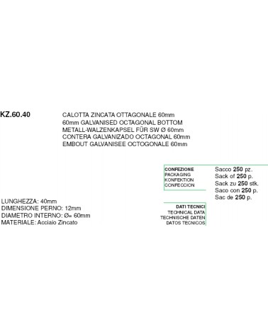 CALOTTA ZINC.LISCIA diametro 60   