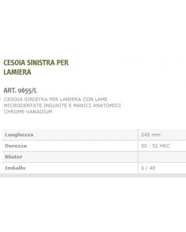 CESOIA SX PER LAMIERA 245 