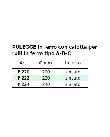 PULEG. ZINC.diametro 200 R/LISCIO 