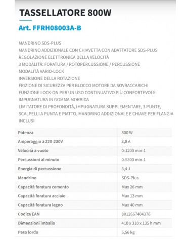 TASSELLATORE 800W SDS PLUS