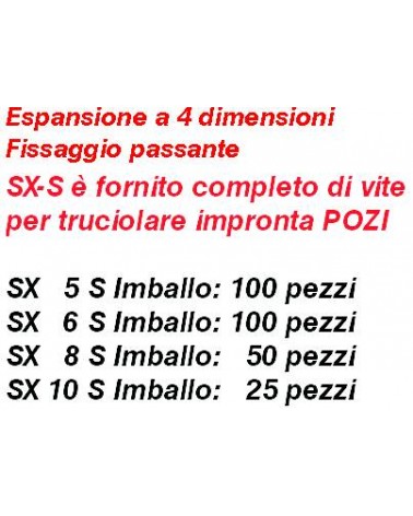 TASSELLI C/VITE SX 6S 100P