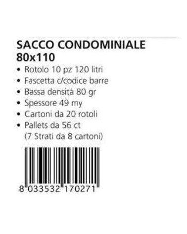 SACCO CONDOMIN 80x110 10PZ