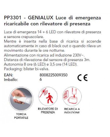 LUCE EMERG GENIALUX 14+6LE