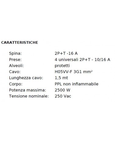 MULTIPR 1,5MT 16A 4SC+IN N