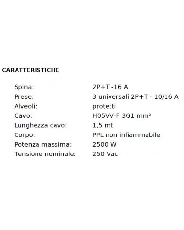 MULTIPR 1,5MT 16A 3SC+IN N