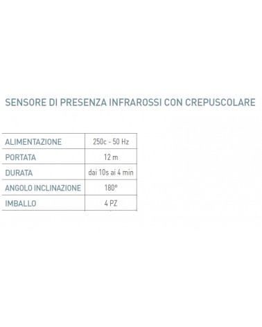 SENSORE PRESEN INFRA C/CRE