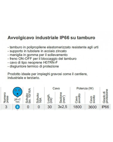 AVVOLG INDUS 3 BLU   30 MT