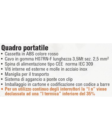 QUADRO 3PRES 16A+CAVO 3.5m