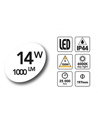 PLAFON LED TONDA 14W BIANC